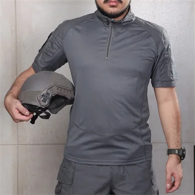 Мультикам тропическая рубашка Quickdry 100% с воротником-стойкой уличная армейская MTP