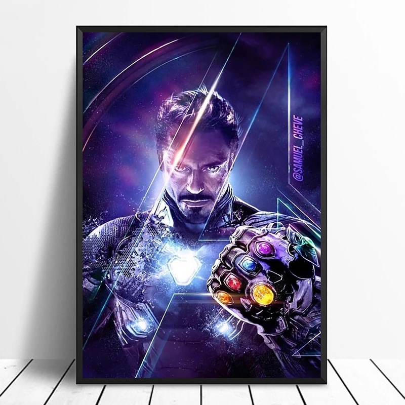 Avengers Endgame Iron Man Thanos Infinity Gauntlet Movie Poster Home Decor Wall Art Canvas Painting Cnavas Print | Дом и сад