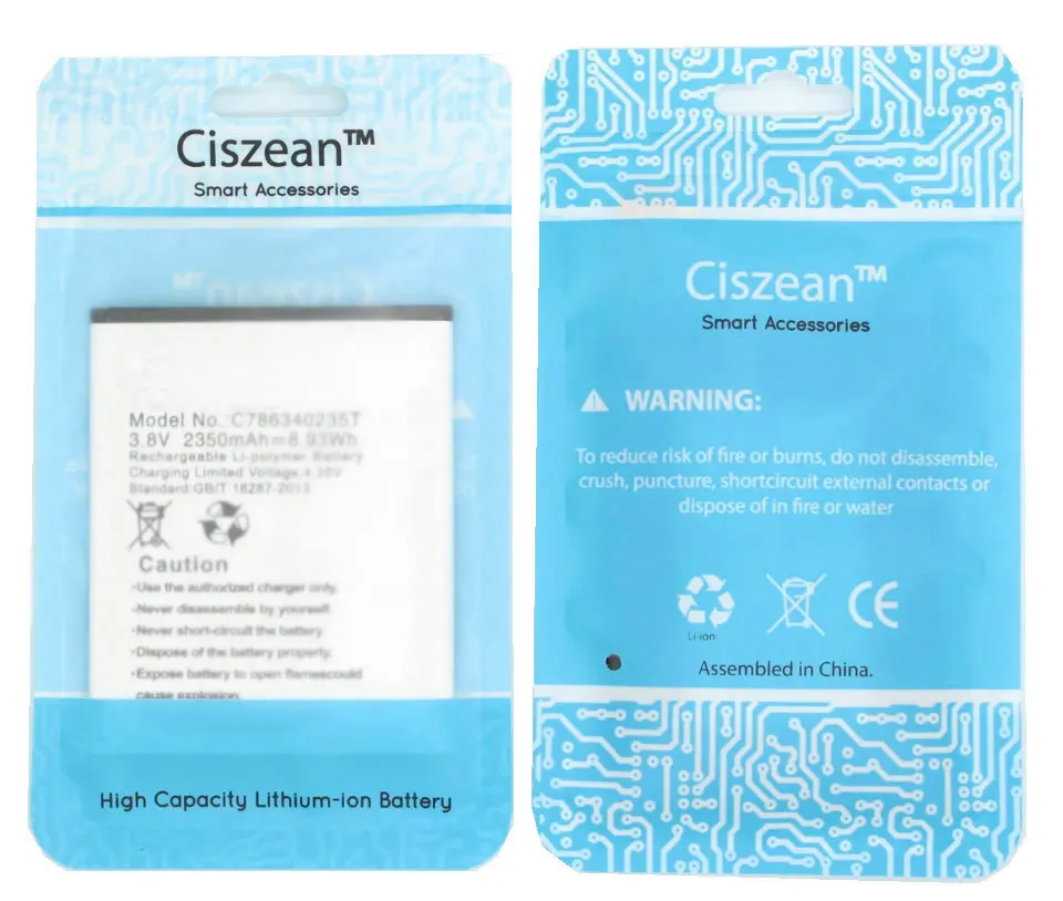Ciszean 1x3 8 V 2350mAh Замена C786340235T Li-Ion Батарея сенсорная панель для BLU Studio 5.5S D630 D630L D630U +