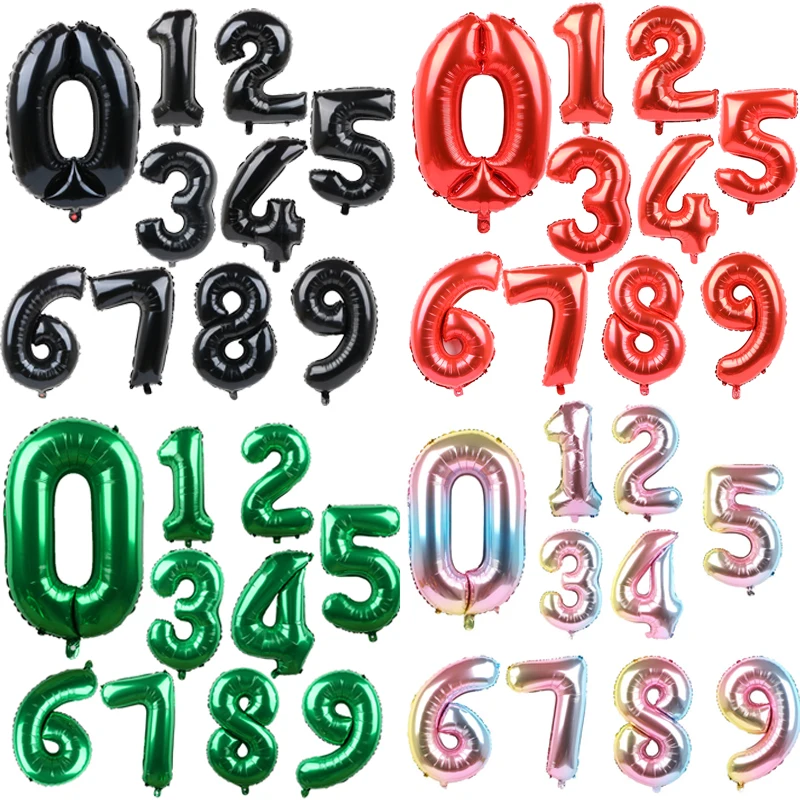 1 шт. 32 дюйма красный черный золотой серебряный зеленый фольга гелиевые шары
