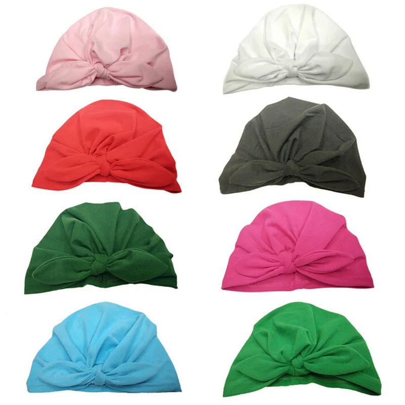 Новые детские шапки кроличьи уши Beanie шляпа прекрасный хлопковый галстук бабочка