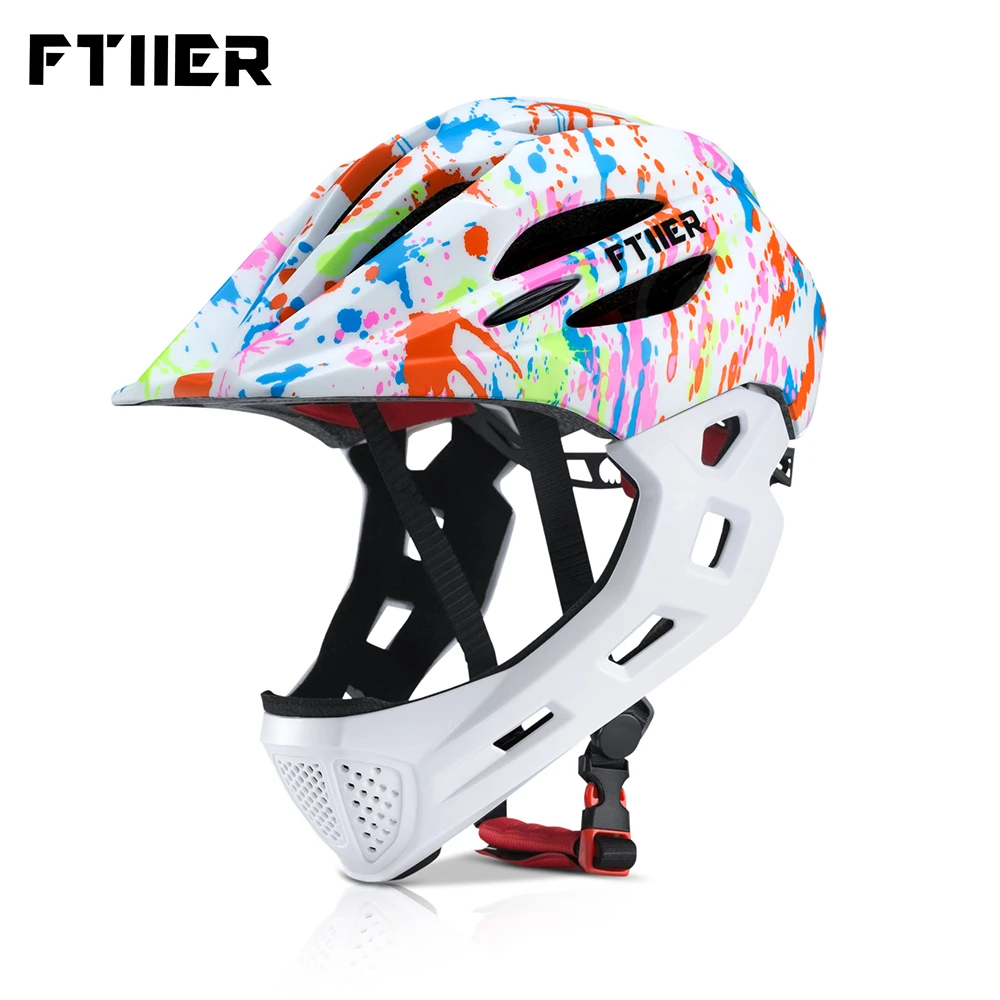 Ftiier детский светодиодный горный Mtb дорожный велосипедный шлем съемный Pro защита для детей Полный лицевой велосипедный шлем Cascos Ciclismo