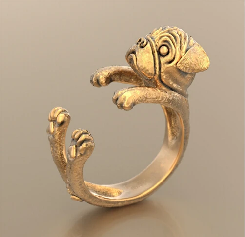 Оптовая продажа уникальные Ручной Работы Бохо шикарное Ретро мопса кольцо