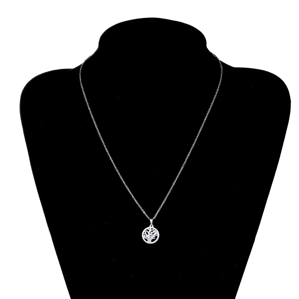 1 шт. новинка Круглый Кулон в виде дерева жизни круглая цепочка колье из