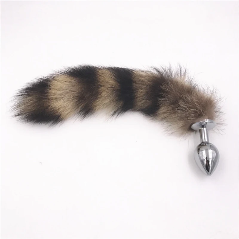Анальная пробка 3 размера лисий хвост из нержавеющей стали интимные изделия для