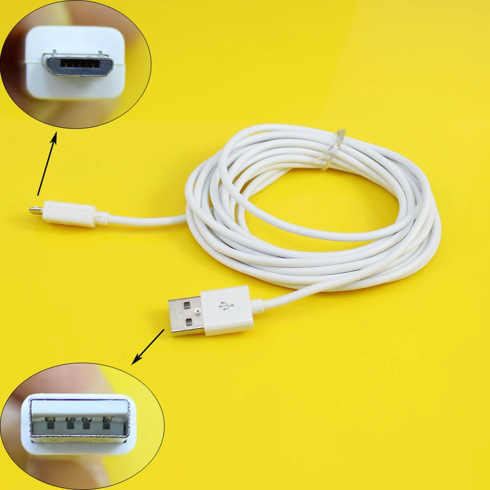 

JCD 3M Extra long Micro USB charger cable play charging cord Line for Sony playstation PS4 4 Xbox one wireless Controller White