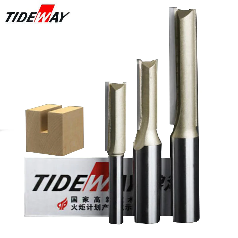 Tideway 1/" хвостовик 2 флейты прямой бит Деревообрабатывающие инструменты фрезы для дерева, карбида вольфрама Концевая фреза