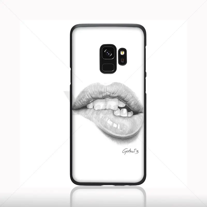 Yinuoda sexy red woman lip DIY Luxury High-end Protector phone Case For Samsung Galaxy note 8 note9 s7 S10plus s9 s8 plus funda | Мобильные