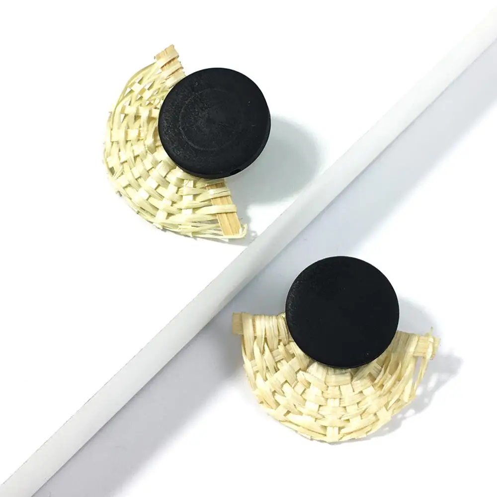 Серьги гвоздики с деревянным веером ручной работы MANILAI для женщин богемные