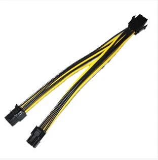 

PC DIY Graphics Video Card PCI-E PCIe 6Pin to Dual 6Pin Power Supply SHORT Cable Cord 18AWG Wire 15cm