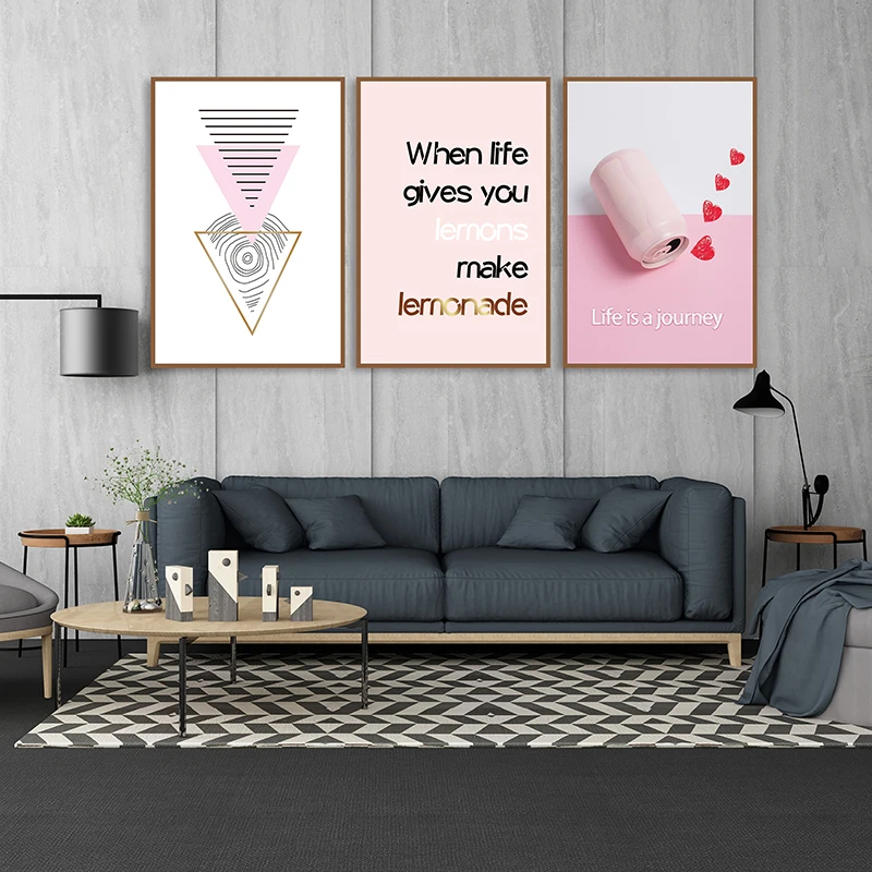 

Life is a Journey!Lovely Quotes Art Canvas Painting Pink Girls Room Decor Poster and Prints Nordic Style Home Decor Wall Picture