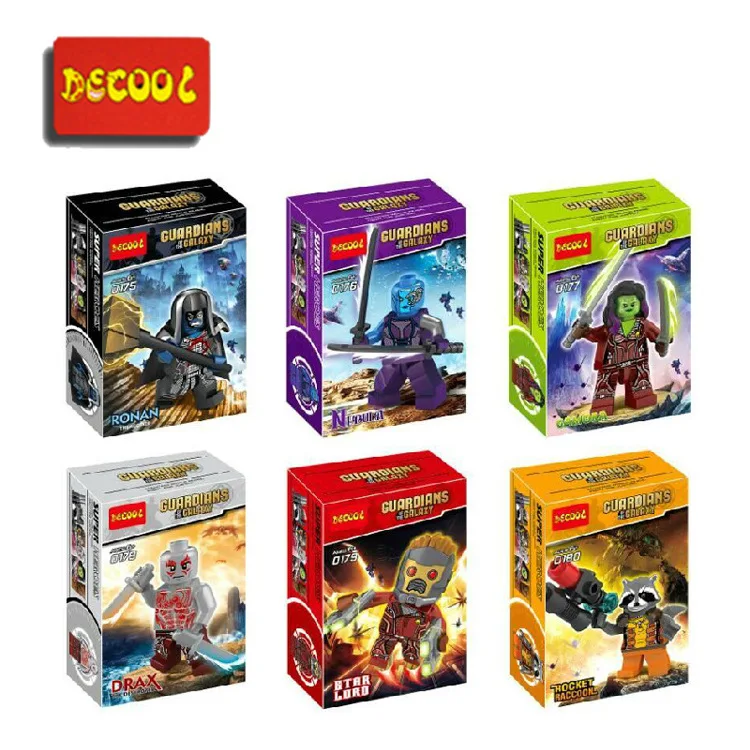Decool 2014 Супер Герои двигаются 6 шт./лот стражи Галактики ronan/camora/drax