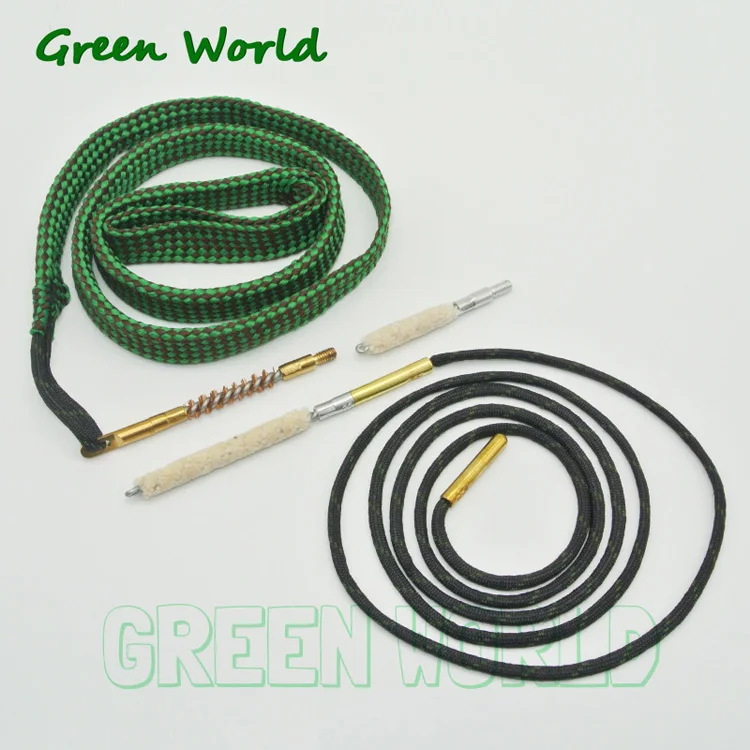 Green World 1 шт./лот. 22cal/5,56 мм. 30cal/7,62 мм. 38cal/9 мм Boresnake, чистящий канат, набор кистей для чистки ружья - Цвет: .22cal.223cal 5.56mm