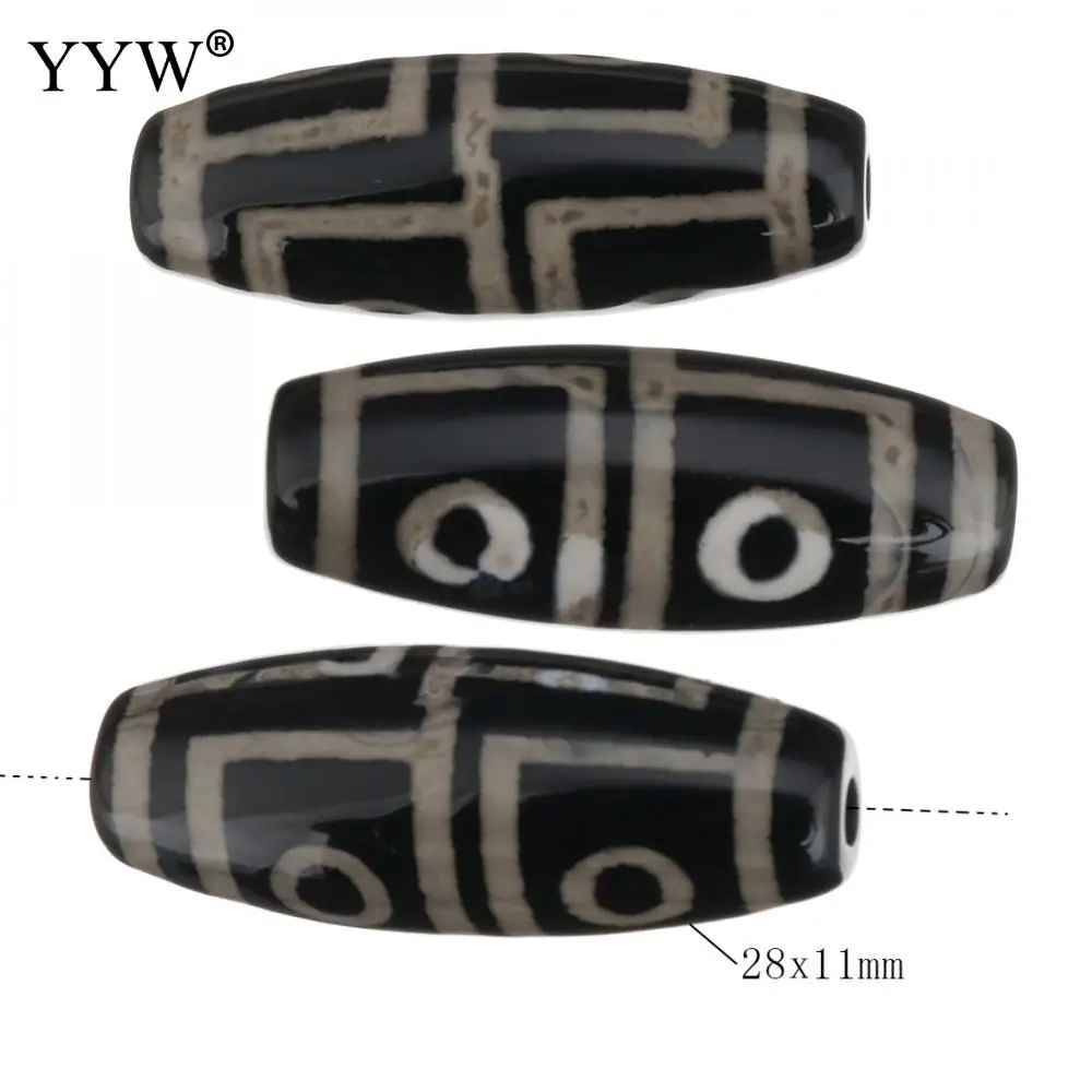 

Natural Tibetan Agates Dzi Beads four-eyed Stone Beaded Jewelry Accessories 28x11x11mm Hole Approx 2.5mm 5PCs/Lot Sold By Lot