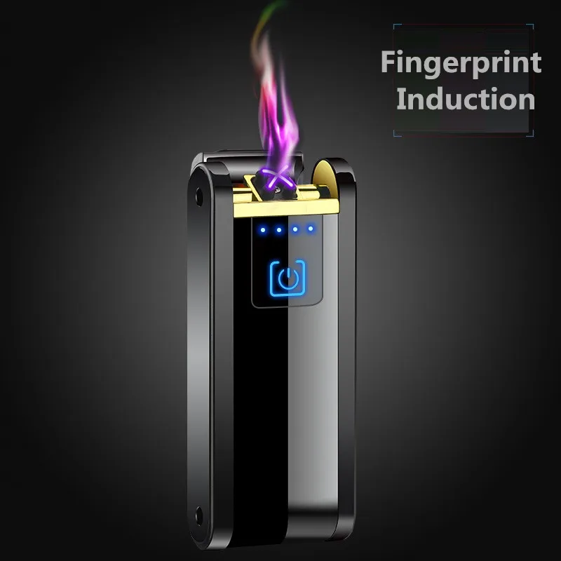 Лазерный Логотип двойная дуга Зажигалка для сигарет дым USB электронные