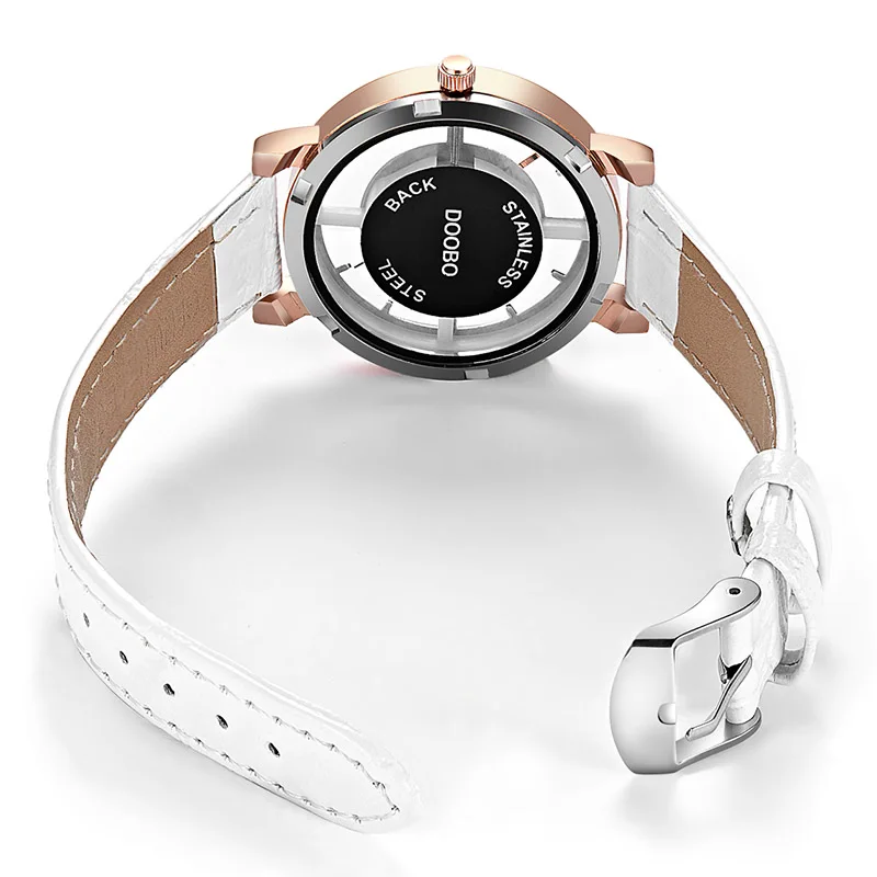 Женские часы DOOBO роскошные розового золота женские прозрачные модные Montre Femme Relogio