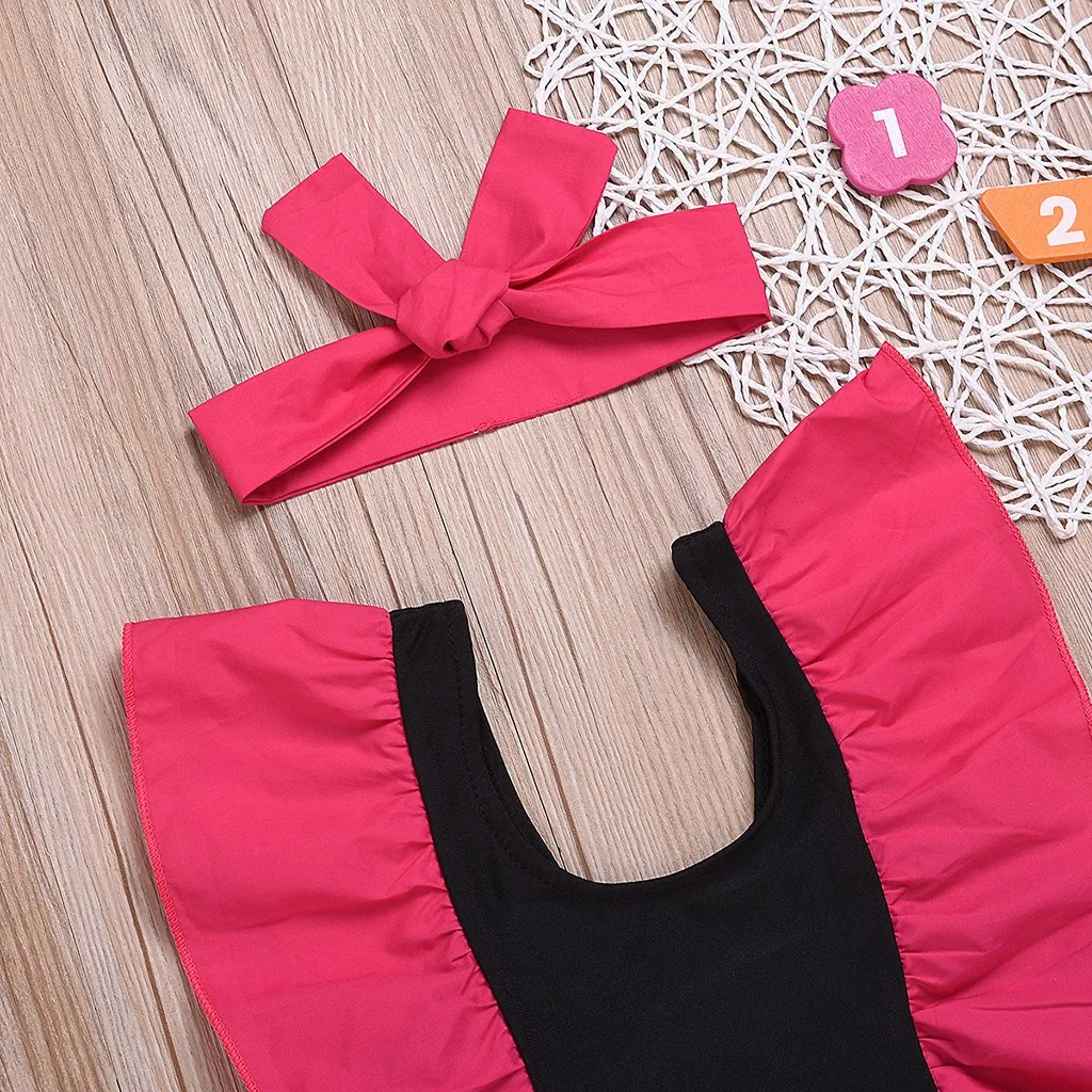 Бикини для новорожденных девочек с рисунком фламинго бикини оборками пляжный