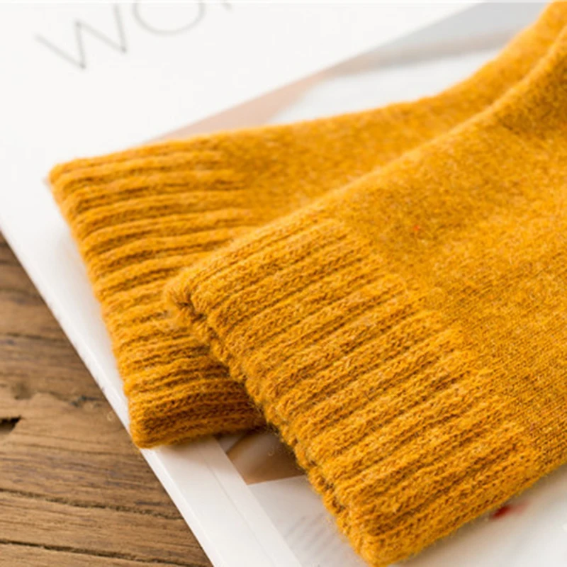 Дышащие плотные зимние теплые женские забавные носки милые карамельных цветов