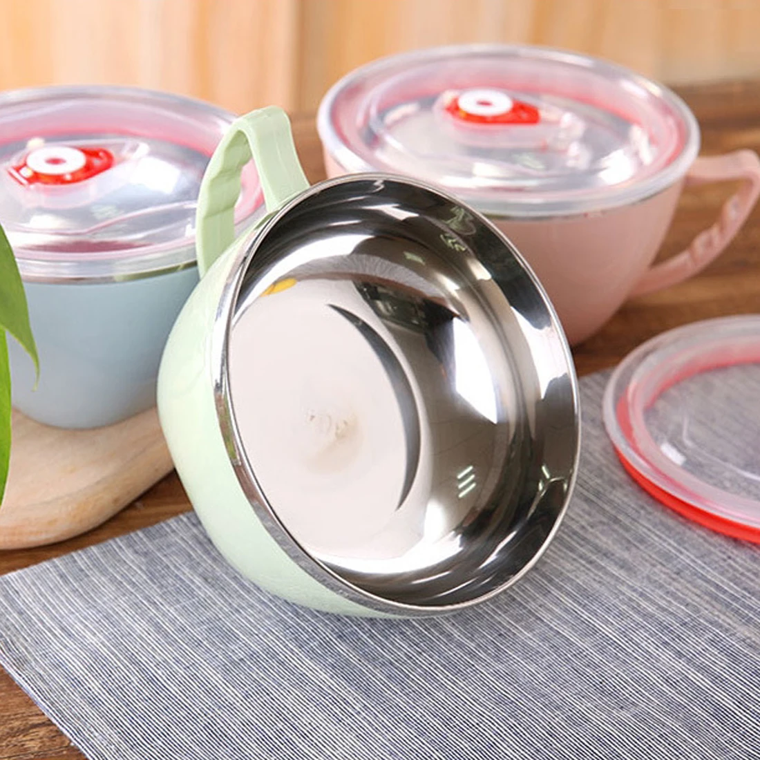 3 вида цветов миска из нержавеющей стали с ручкой контейнер для еды чаши риса и