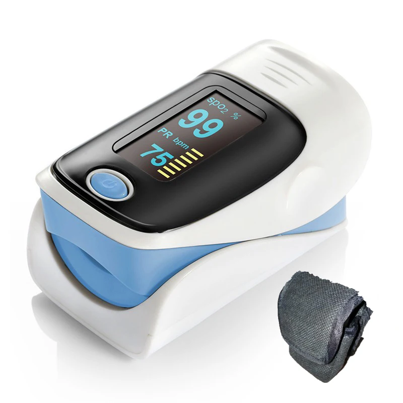 blue with bag Бренд оксиметр палец Oximetro FDA медицинский De Pulso de dedo Pulsioximetro tensiometro OLED цифровой пульс Spo2 - Цвет: blue with bag