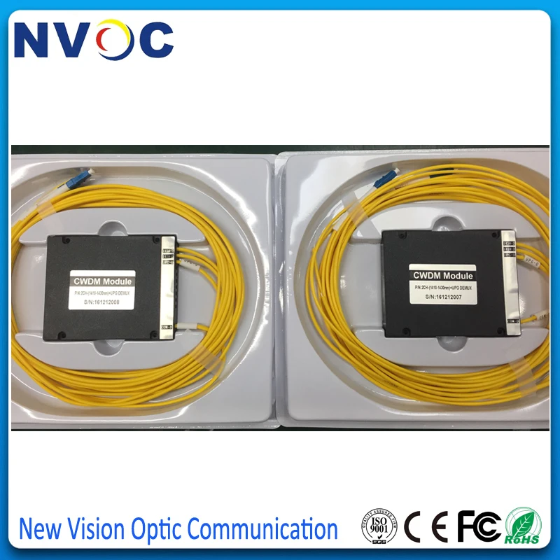 Волоконно оптический 2 канальный модуль 1x2ch CWDM Mux Demux 1370 нм 1390 SM SX 0 мм 1 м LC/UPC корпуса