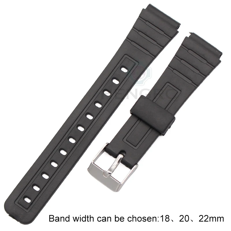 Силиконовый резиновый ремешок для часов, мужские черные спортивные Ремешки для наручных часов, нержавеющая сталь, Пряжка для часов Casio, аксессуары для часов
