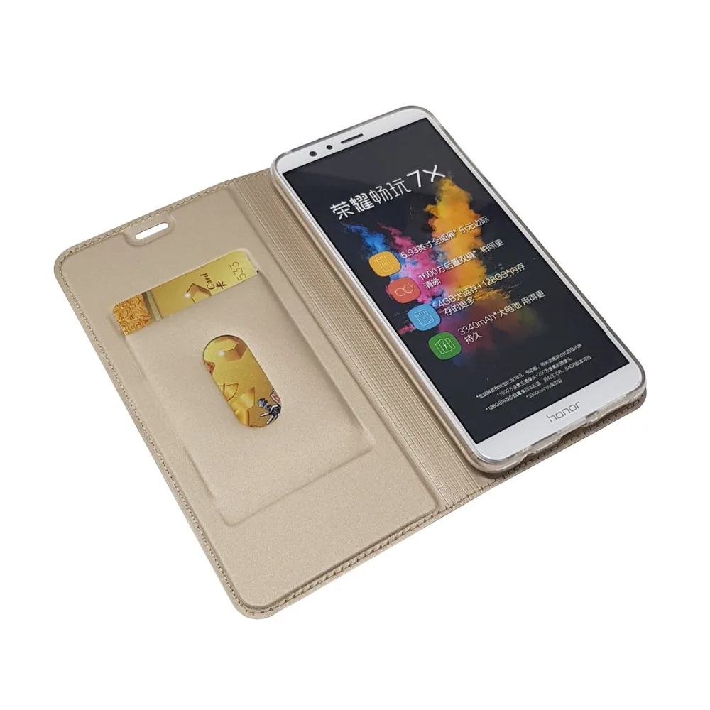 Для huawei Honor 7X ультра-тонкий из искусственной кожи Флип Бумажник Дело Стенд Крышка