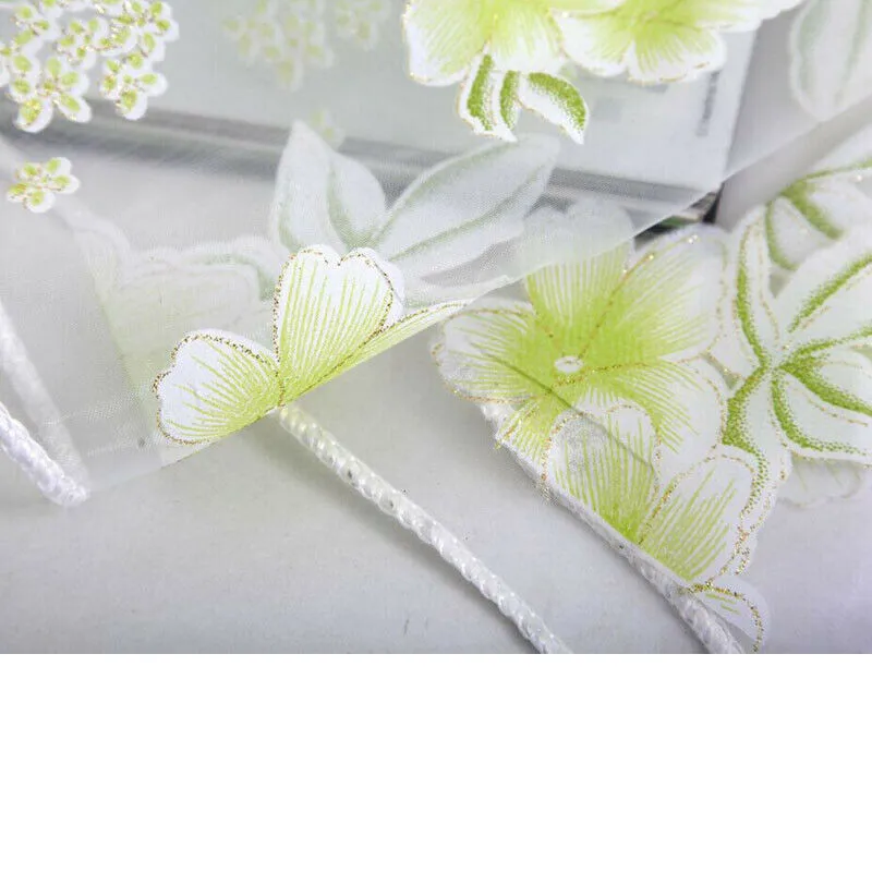 Ретро Флокированная Цветочная вуаль занавеска для окна двери панель отвесный