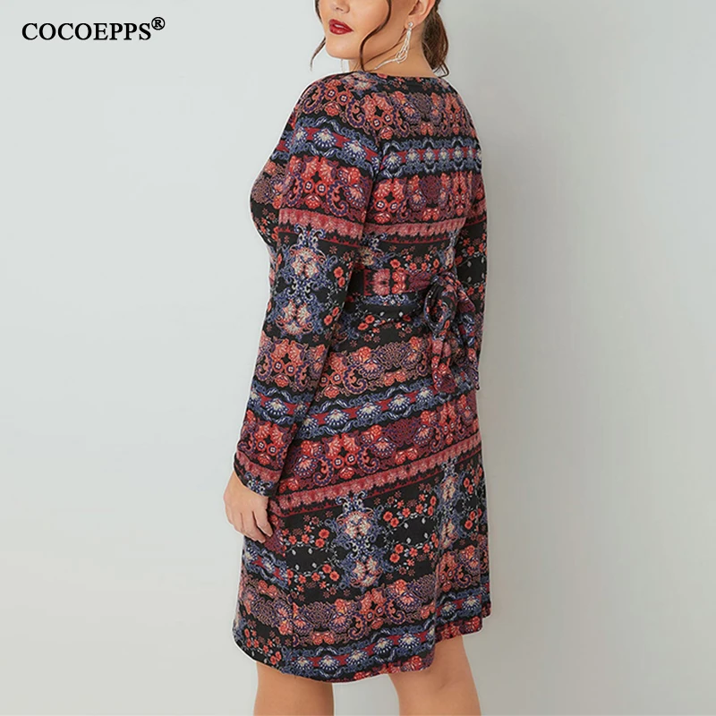 

2019 Floral Print Plus Size Dress for Women Vintage Bodycon Party Dress V Neck Sexy Summer Dress For Woman Vestidos 5XL 6XL
