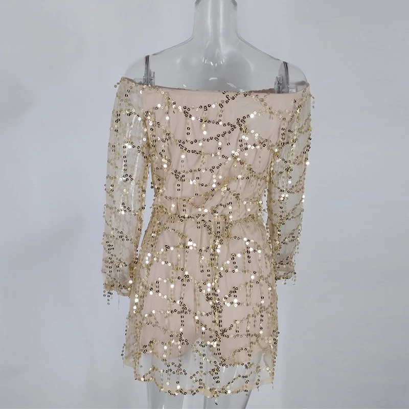 Летний сексуальный комбинезон с золотыми блестками и кисточками женский