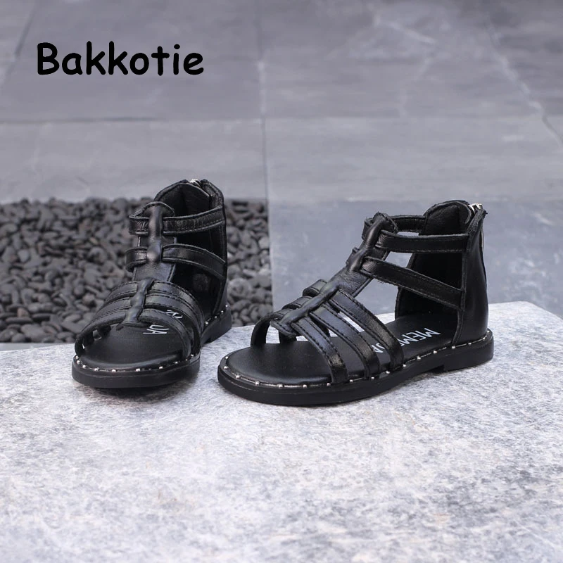 Bakkotie/Новинка лета 2019 модная детская обувь из натуральной кожи с заклепками