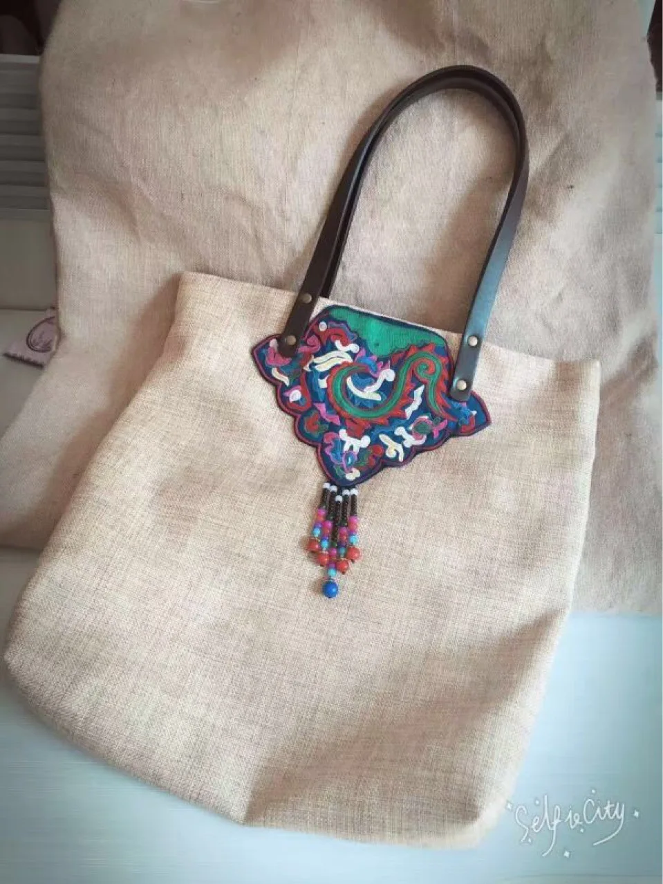 Национальной вышивкой Лен кисточкой Для женщин один Сумки на плечо женская