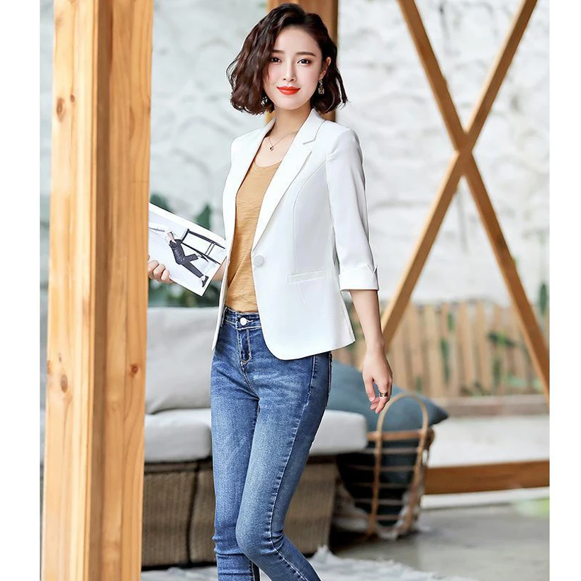 Пиджаки Для женщин летний пиджак женский работа Офисные женские туфли костюм singel