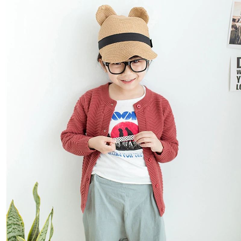 2019 Новые Детские Хлопковый вязаный свитер пальто 1-9Yrs Детский кардиган для