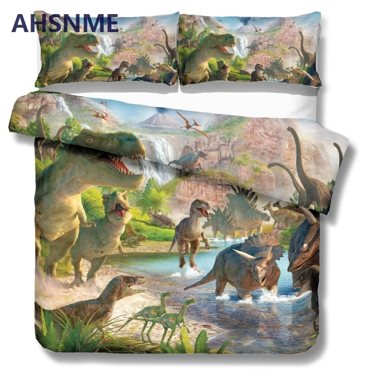 AHSNME динозавр стиль постельных принадлежностей T-Rex Узорчатое Одеяло Обложка для мальчика любимый домашний текстиль мульти-страна размер для AU/US/EU/RU