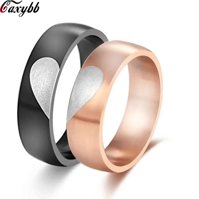 

Lovers' Ring Black Color Couple Ring Stainless Steel Wedding Mr Mrs Ring for Women and Men Promise Jewelry