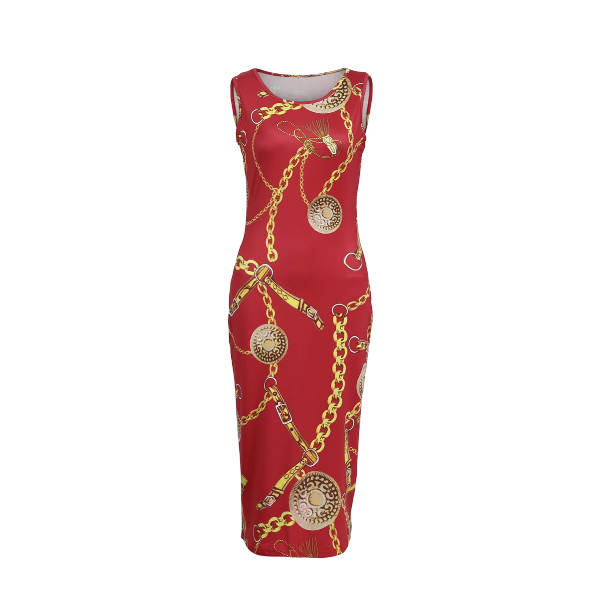 sleeveless Red Горячее предложение, женское облегающее Клубное платье с цепочкой и длинным рукавом, Коктейльные Вечерние облегающие вечерние платья для женщин и девушек, Сексуальные вечерние платья, новинка - Цвет: sleeveless Red