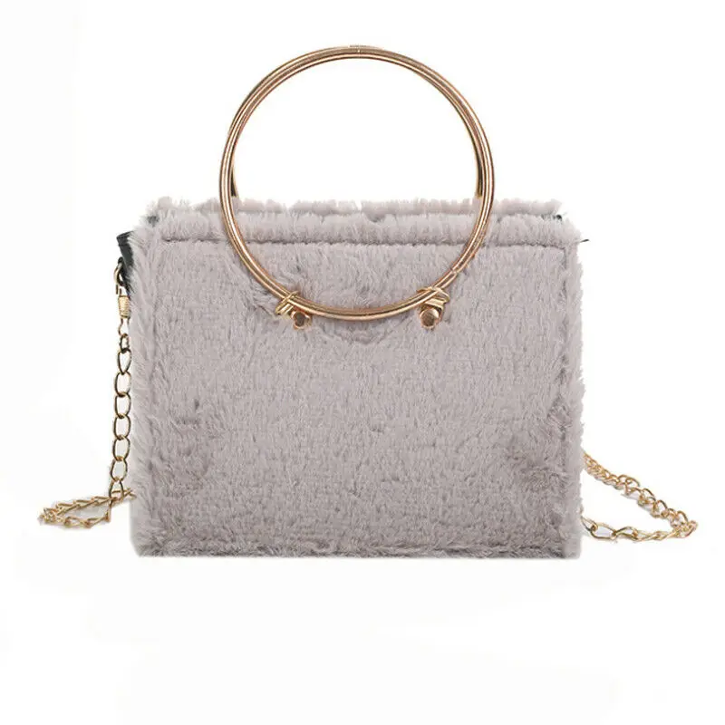 Женская сумка-мессенджер маленькая с мехом | Багаж и сумки