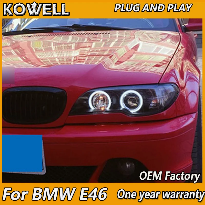 KOWELL автомобильный Стайлинг для BMW E46 316i 318i 320i 325i светодиодный фонарь 2003 2004 2005 фара