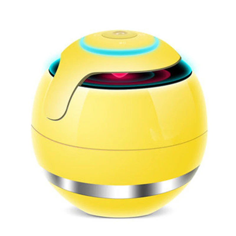 Yellow Круглый светодиодный мини беспроводной Bluetooth динамик TF USB портативный музыкальный громкий динамик s ручной звонок для iPhone 6 телефона ПК с микрофоном - Цвет: Yellow