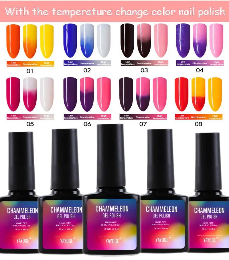 10 пилка для ногтей гель термогель лак Хамелеон цветной УФ светодиодный