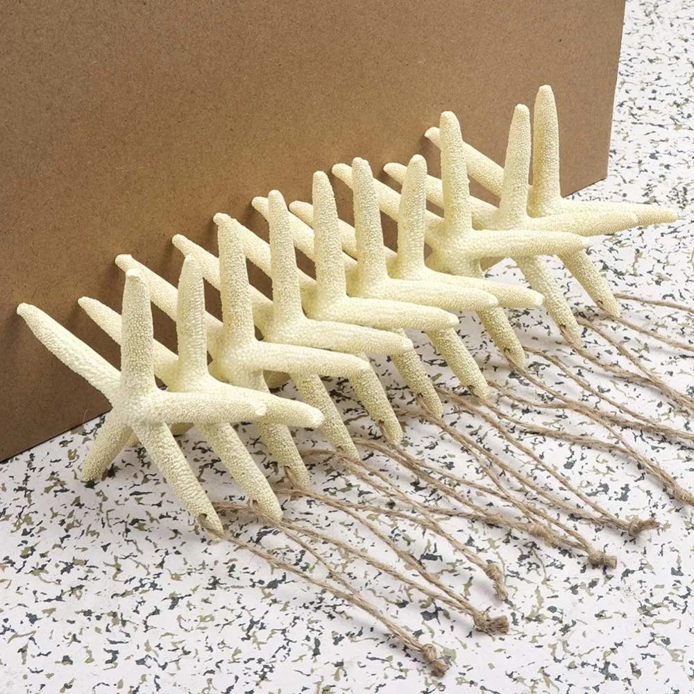 OurWarm 2Pcs Wedding Gifts for Guests 10cm Artificial Resin Starfish Sea Star DIY Home Ornaments Beach Theme Wedding Souvenirs