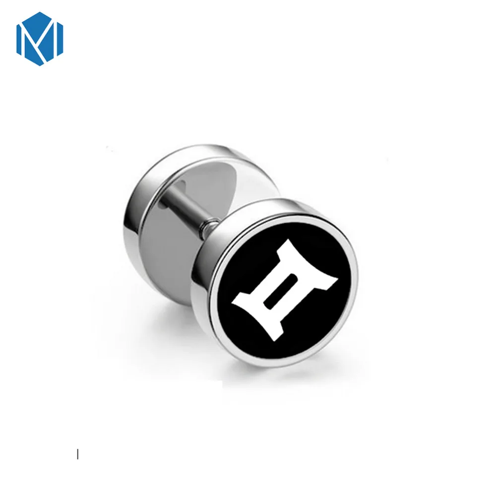M MISM модные серьги унисекс с 12 созвездиями двусторонние Серьги пусеты в