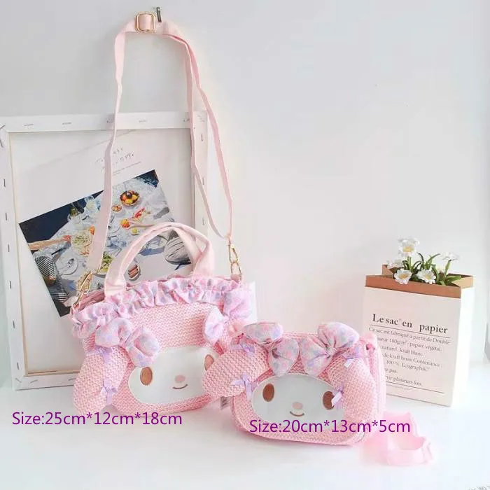 Sanrio аниме мультфильм моя мелодия Сумочка ткачество сумки на плечо для девочек