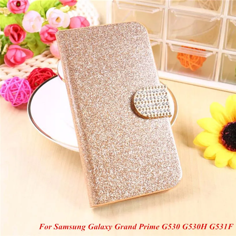 Модный роскошный блестящий чехол-бумажник с откидной крышкой для Samsung Galaxy Grand Prime