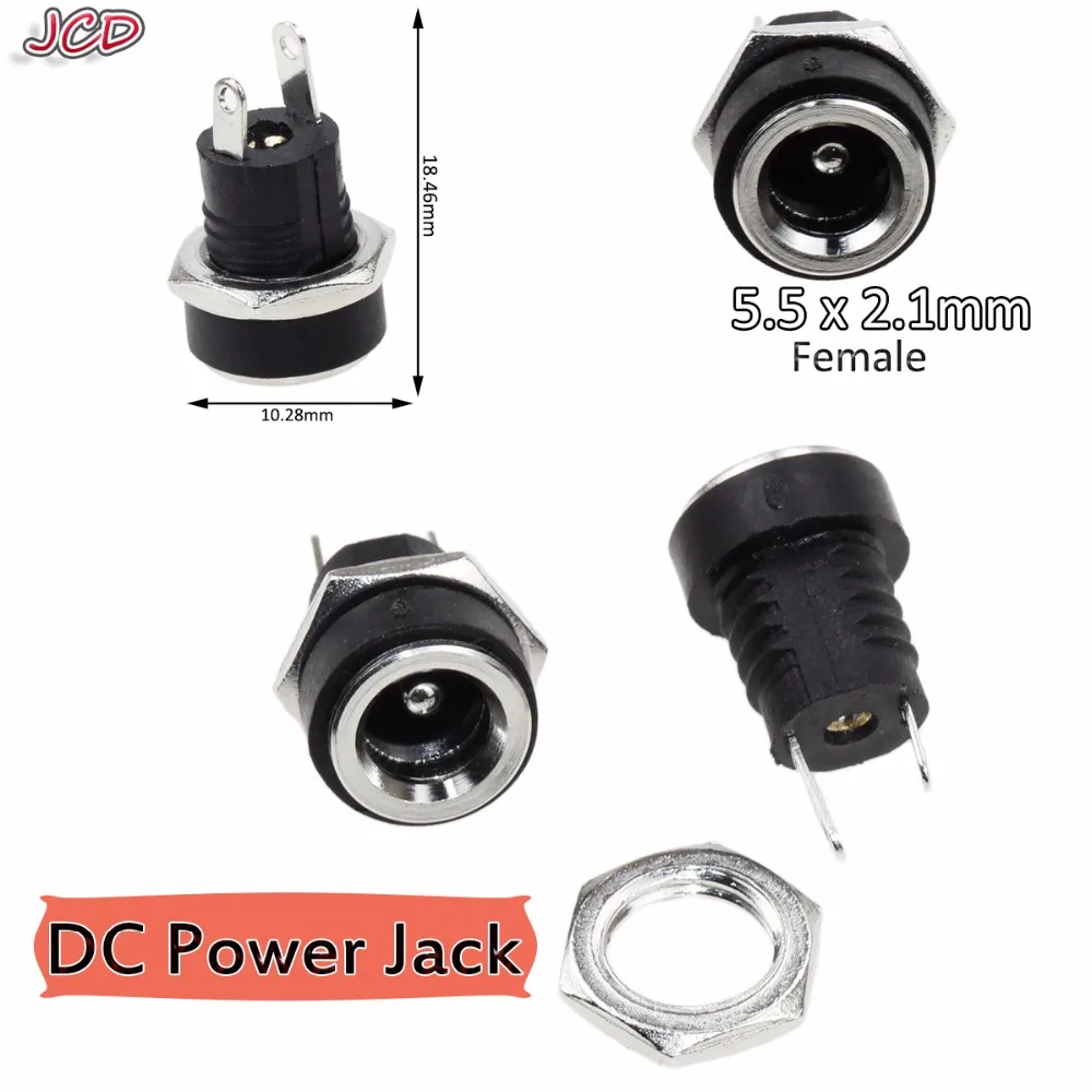 JCD 3A 12v для разъема питания постоянного тока гнездовой панельный разъем 5 мм x 2 1