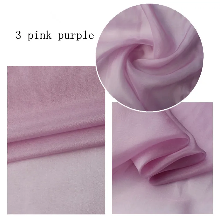 3 pink purple 55 5 м/лот) 6 мм шелк шифон Ткань для шитья Твердые шелковые ткани тутового шелкопряда шелковая ткань Тюлевая Ткань Жир четверть - Цвет: 3 pink purple 55