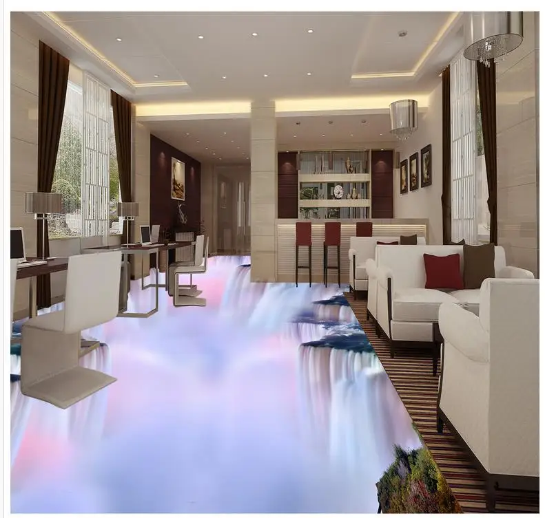 3d обои для пола ванной 3D настенные фрески фото на заказ Самоклеящиеся напольные