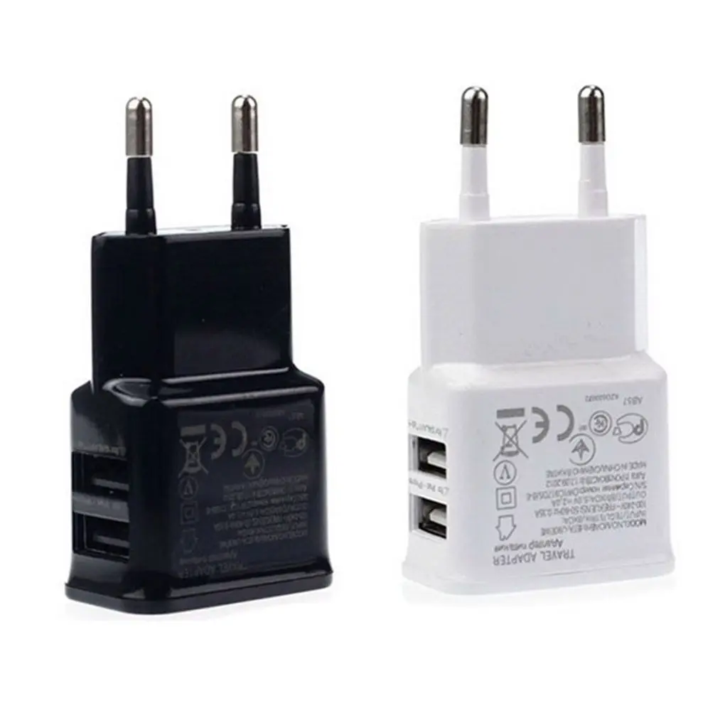 

EU plug 5V 2A Dual USB Universal Mobile Phone Chargers Travel Power Charger Adapter Plug Charger for iPhone for Android
