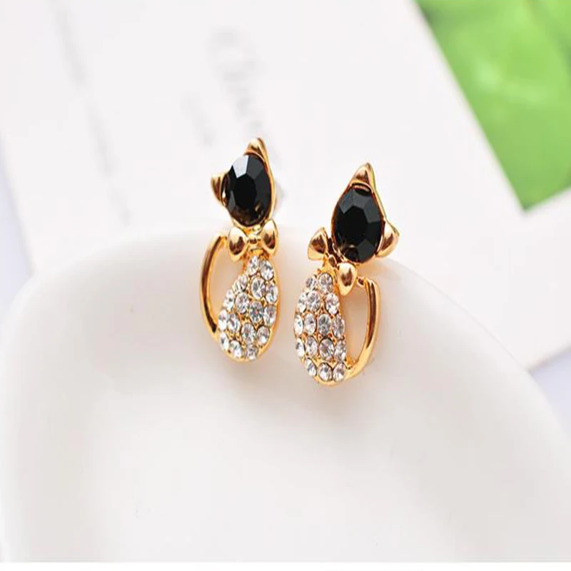 Милый котенок лук серьги супер очаровательны кошка Стад Серьги для Женская мода